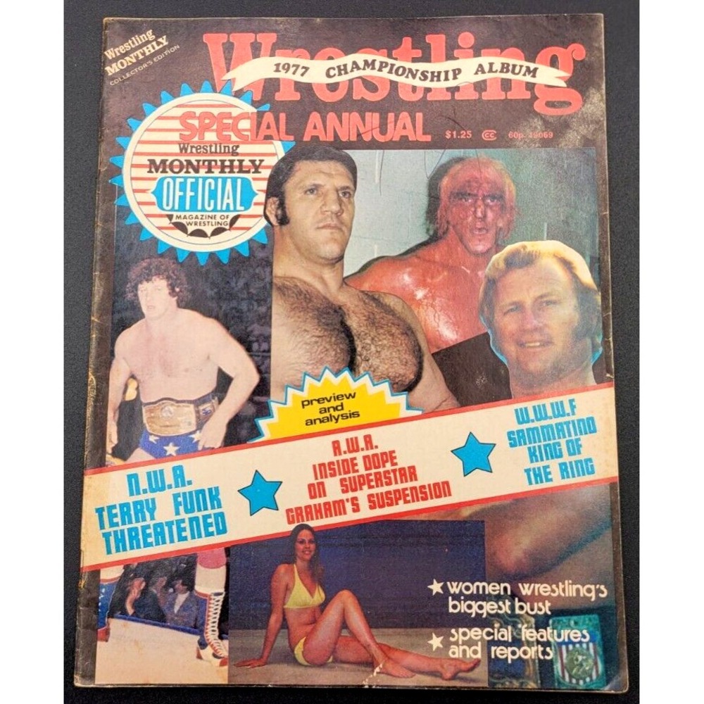 WRESTLING MONTHLY SPECIAL ANNUAL 1977 CHAMPIONSHIP ALBUM BILLY GRAHAM FUNK BRUNO